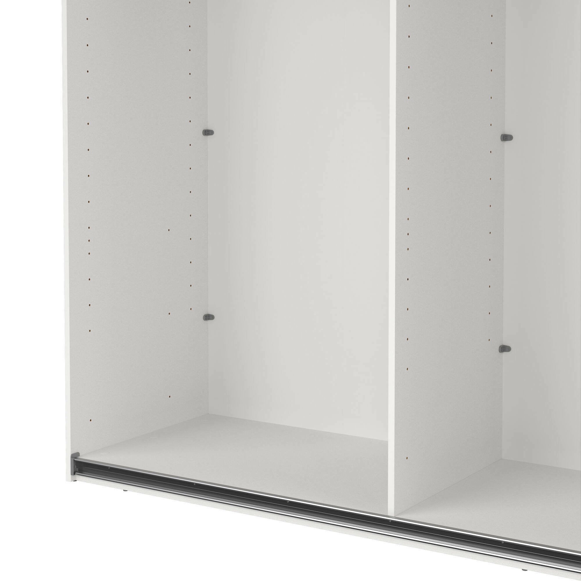 Armadio multiuso grande Hagupit, Mobile multifunzionale, Mobiletto scarpiera, Guardaroba porta scarpe, 179x62 h220 cm, Bianco
