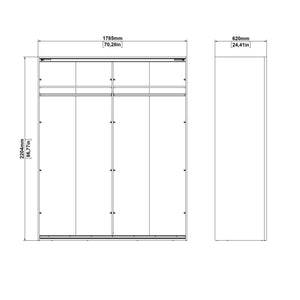 Armadio multiuso grande Hagupit, Mobile multifunzionale, Mobiletto scarpiera, Guardaroba porta scarpe, 179x62 h220 cm, Bianco