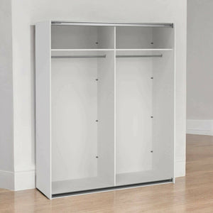Armadio multiuso grande Hagupit, Mobile multifunzionale, Mobiletto scarpiera, Guardaroba porta scarpe, 179x62 h220 cm, Bianco