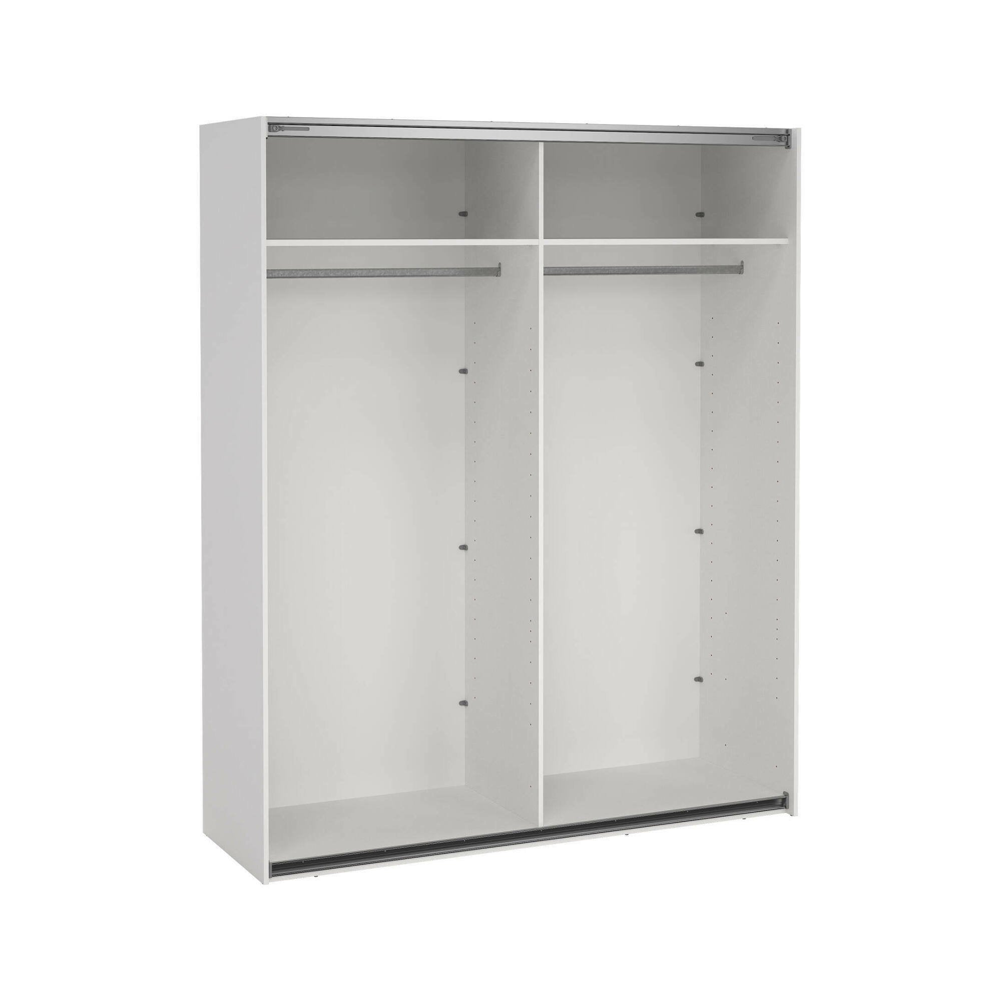 Armadio multiuso grande Hagupit, Mobile multifunzionale, Mobiletto scarpiera, Guardaroba porta scarpe, 179x62 h220 cm, Bianco