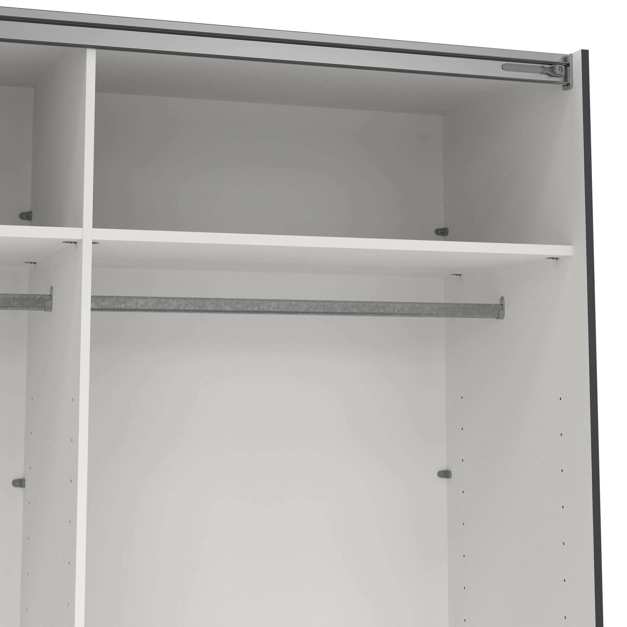 Armadio multiuso grande Hagupit, Mobile multifunzionale, Mobiletto scarpiera, Guardaroba porta scarpe, 179x62 h220 cm, Grigio