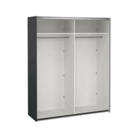 Armadio multiuso grande Hagupit, Mobile multifunzionale, Mobiletto scarpiera, Guardaroba porta scarpe, 179x62 h220 cm, Grigio