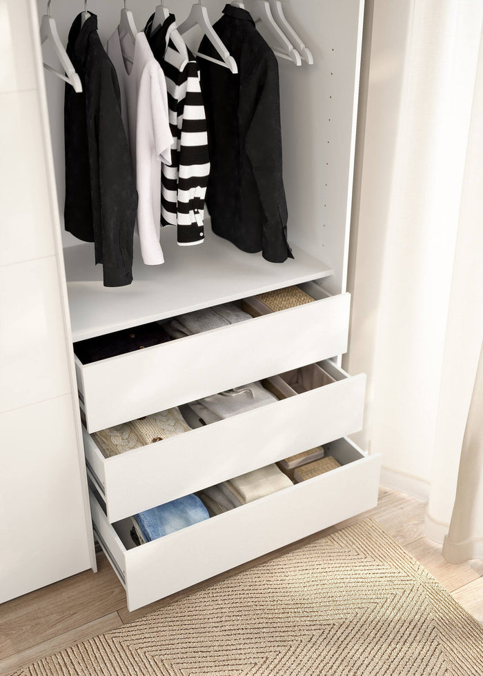 Cassettiera Boulogne, Settimino multiuso, Comò camera da letto, Mobile con cassetti, 87x55 h70 cm, Bianco