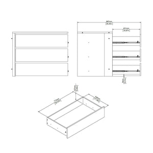 Cassettiera Boulogne, Settimino multiuso, Comò camera da letto, Mobile con cassetti, 87x55 h70 cm, Bianco