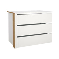 Cassettiera Boulogne, Settimino multiuso, Comò camera da letto, Mobile con cassetti, 87x55 h70 cm, Bianco