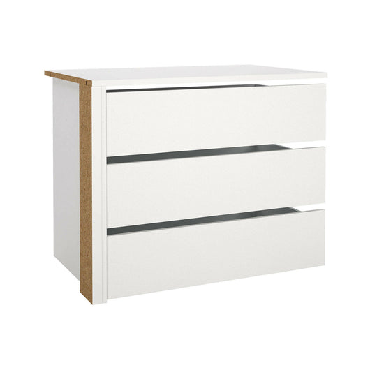 Cassettiera Boulogne, Settimino multiuso, Comò camera da letto, Mobile con cassetti, 87x55 h70 cm, Bianco