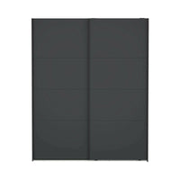 Armadio multiuso 2 ante Gomer, Mobile multifunzionale, Mobiletto scarpiera, Guardaroba porta scarpe, 179x65 h220 cm, Grigio