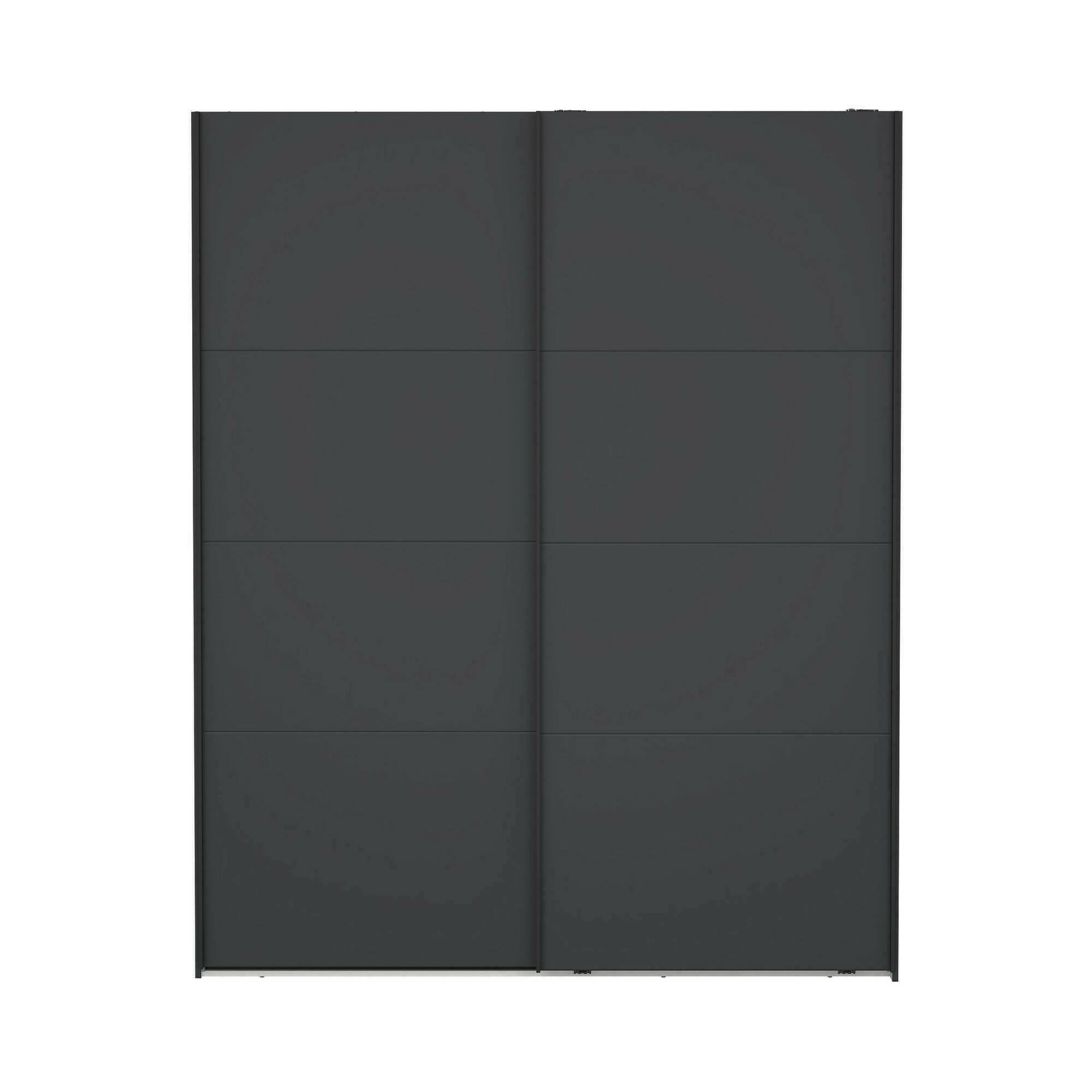 Armadio multiuso 2 ante Gomer, Mobile multifunzionale, Mobiletto scarpiera, Guardaroba porta scarpe, 179x65 h220 cm, Grigio