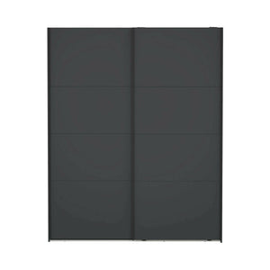 Armadio multiuso 2 ante Gomer, Mobile multifunzionale, Mobiletto scarpiera, Guardaroba porta scarpe, 179x65 h220 cm, Grigio