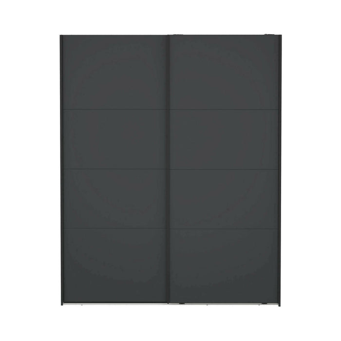 Armadio multiuso 2 ante Gomer, Mobile multifunzionale, Mobiletto scarpiera, Guardaroba porta scarpe, 179x65 h220 cm, Grigio