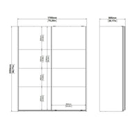 Armadio multiuso 2 ante Gomer, Mobile multifunzionale, Mobiletto scarpiera, Guardaroba porta scarpe, 179x65 h220 cm, Grigio