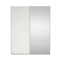 Guardaroba 2 ante Malakas, Mobile camera da letto, Cabina armadio portabiti, Armadio appendiabiti, 179x65 h220 cm, Bianco