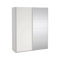 Guardaroba 2 ante Malakas, Mobile camera da letto, Cabina armadio portabiti, Armadio appendiabiti, 179x65 h220 cm, Bianco