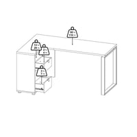 Scrivania Peipah, Scrittoio multiuso, Tavolo per ufficio porta PC, Piano di lavoro, 150x100 h76 cm, Rovere e Bianco