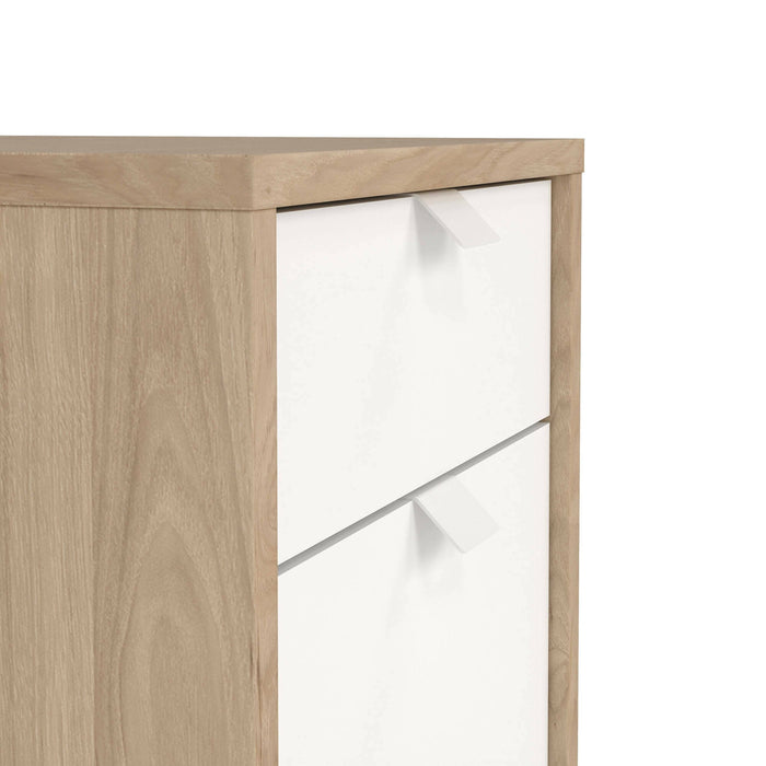 Cassettiera Agazzino, Settimino multiuso, Comò camera da letto, Mobile con cassetti, 48x41 h61 cm, Rovere e Bianco