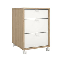 Cassettiera Agazzino, Settimino multiuso, Comò camera da letto, Mobile con cassetti, 48x41 h61 cm, Rovere e Bianco