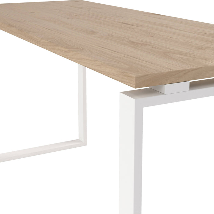 Scrivania Arignano, Scrittoio multiuso, Tavolo per ufficio porta PC, Piano di lavoro, 150x60 h76 cm, Rovere e Bianco