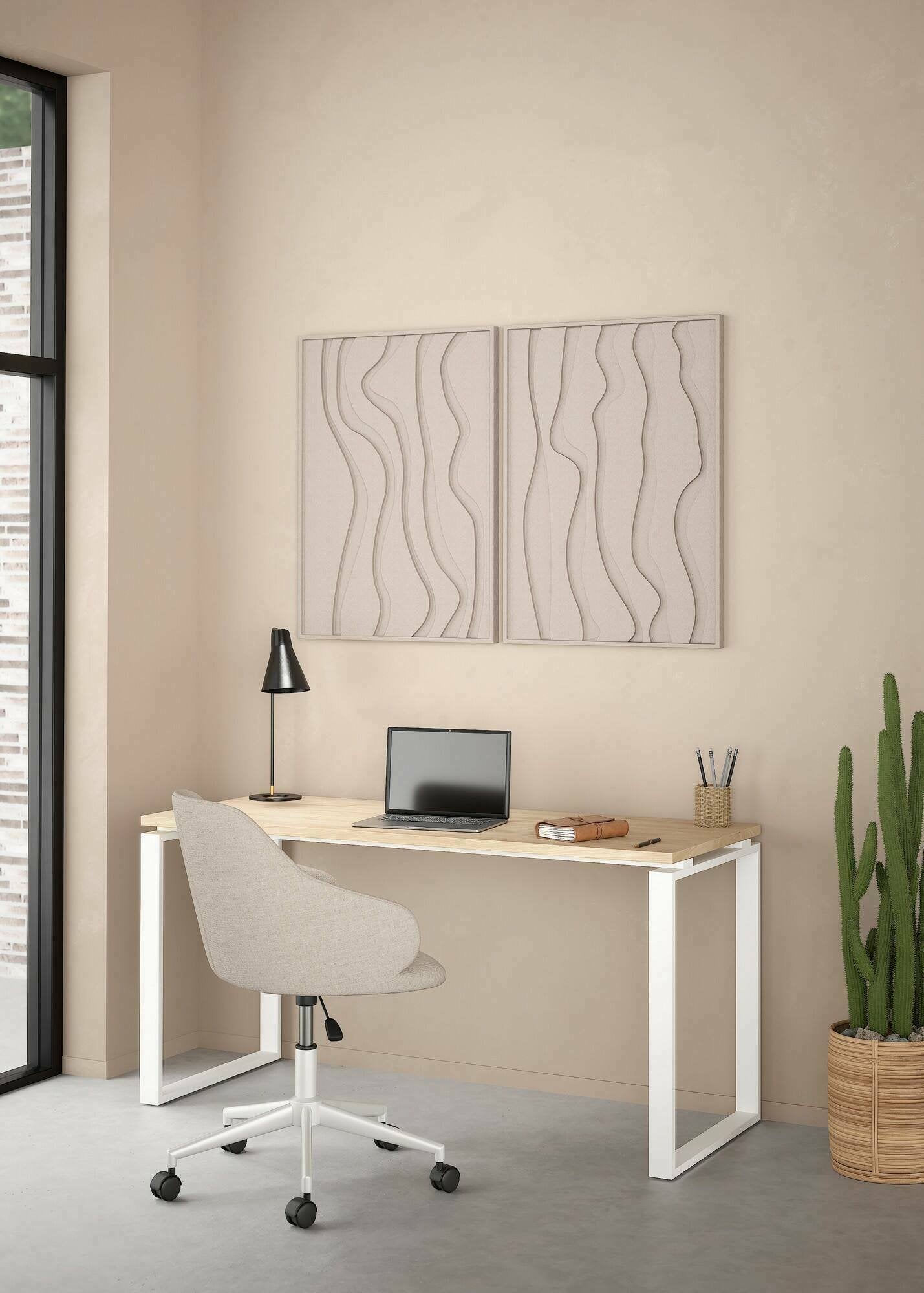 Scrivania Arignano, Scrittoio multiuso, Tavolo per ufficio porta PC, Piano di lavoro, 150x60 h76 cm, Rovere e Bianco