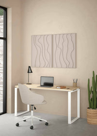 Scrivania Arignano, Scrittoio multiuso, Tavolo per ufficio porta PC, Piano di lavoro, 150x60 h76 cm, Rovere e Bianco