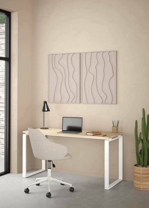 Scrivania Arignano, Scrittoio multiuso, Tavolo per ufficio porta PC, Piano di lavoro, 150x60 h76 cm, Rovere e Bianco