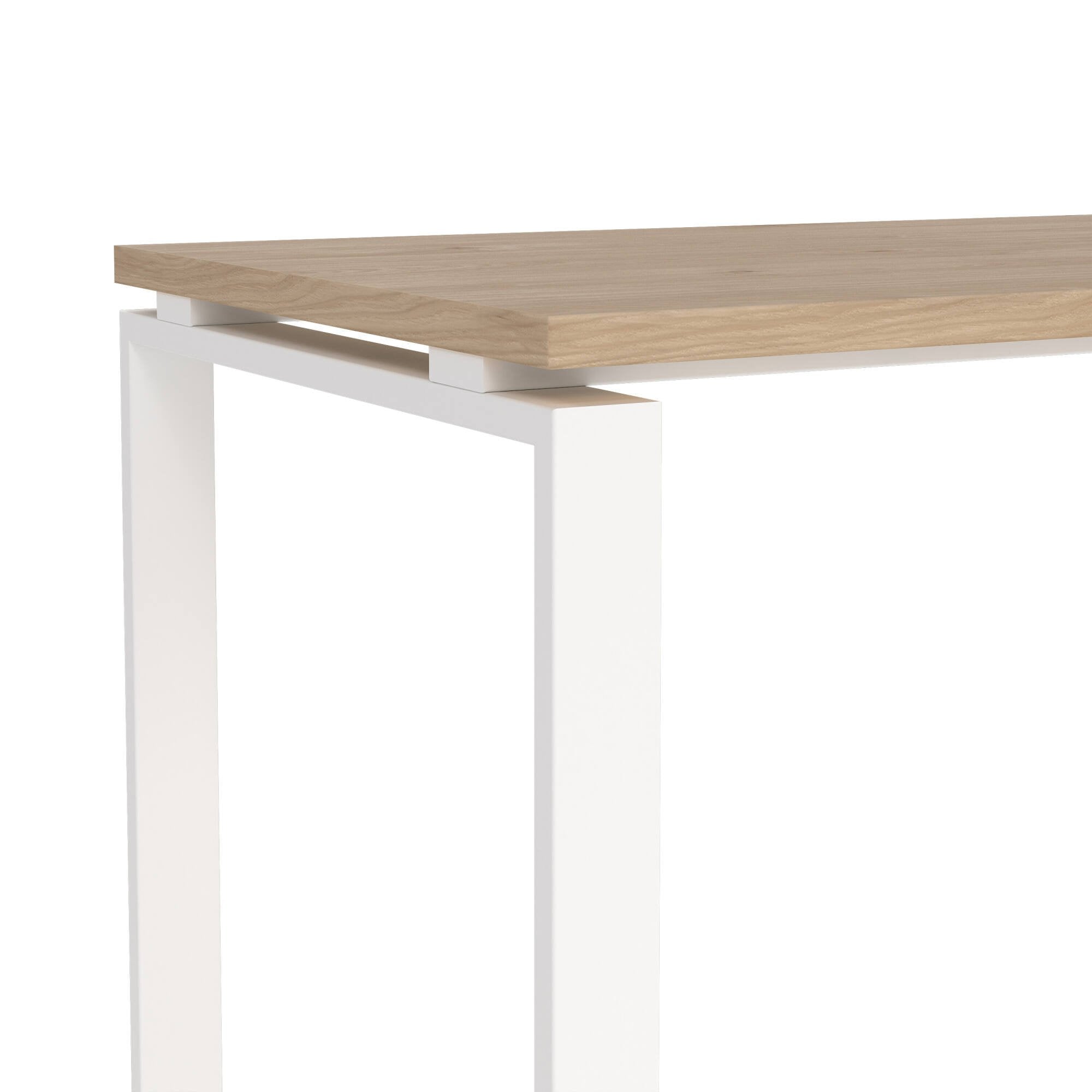 Scrivania Pierrot, Scrittoio multiuso, Tavolo per ufficio porta PC, Piano di lavoro, 120x60 h76 cm, Rovere e Bianco