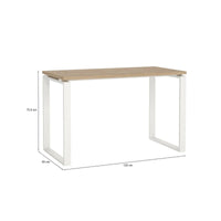 Scrivania Pierrot, Scrittoio multiuso, Tavolo per ufficio porta PC, Piano di lavoro, 120x60 h76 cm, Rovere e Bianco