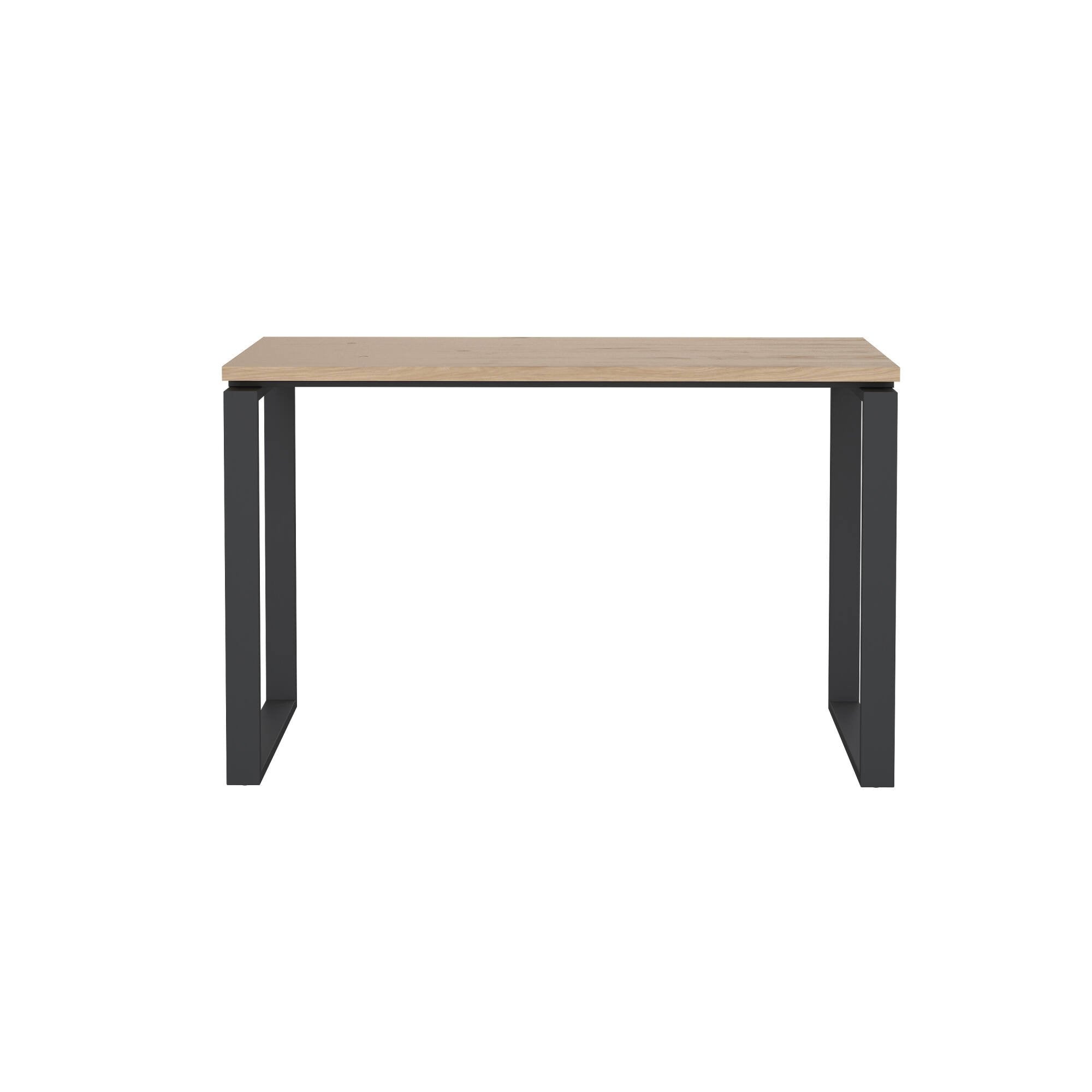 Scrivania Pierrot, Scrittoio multiuso, Tavolo per ufficio porta PC, Piano di lavoro, 120x60 h76 cm, Rovere e Grigio