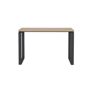 Scrivania Pierrot, Scrittoio multiuso, Tavolo per ufficio porta PC, Piano di lavoro, 120x60 h76 cm, Rovere e Grigio