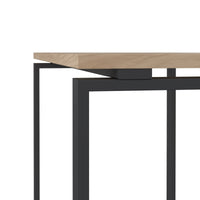 Scrivania Pierrot, Scrittoio multiuso, Tavolo per ufficio porta PC, Piano di lavoro, 120x60 h76 cm, Rovere e Grigio