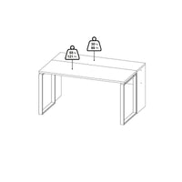 Scrivania Timothee, Scrittoio multiuso, Tavolo per ufficio porta PC, Piano di lavoro, 60x0 h76 cm, Rovere e Bianco