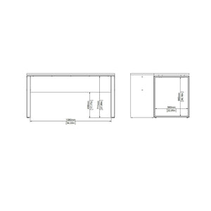 Scrivania Timothee, Scrittoio multiuso, Tavolo per ufficio porta PC, Piano di lavoro, 60x0 h76 cm, Rovere e Bianco