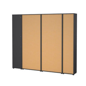 Parete attrezzata Litvjak, Composizione soggiorno, Mobile salotto multiuso, Armadio porta TV, 241x34 h205 cm, Rovere e Grigio