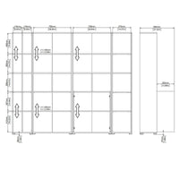 Parete attrezzata Litvjak, Composizione soggiorno, Mobile salotto multiuso, Armadio porta TV, 241x34 h205 cm, Rovere e Grigio