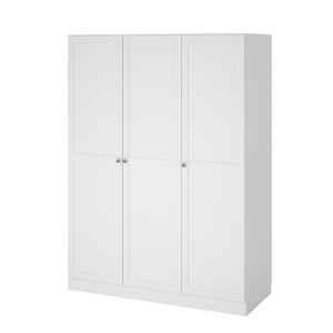 Guardaroba 3 ante Gener, Mobile camera da letto, Cabina armadio portabiti, Armadio appendiabiti, 147x62 h200 cm, Bianco