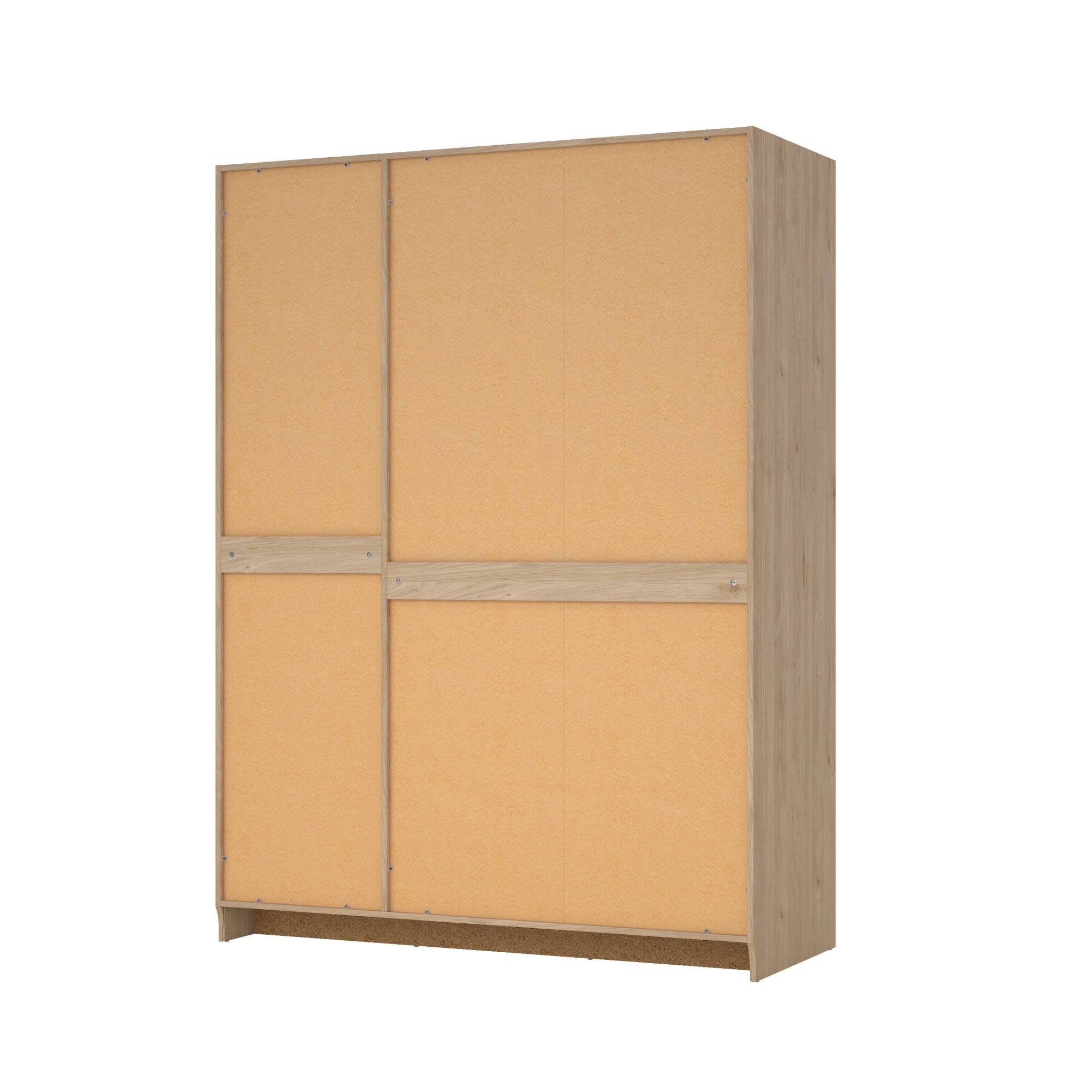 Guardaroba 3 ante Gener, Mobile camera da letto, Cabina armadio portabiti, Armadio appendiabiti, 147x62 h200 cm, Rovere