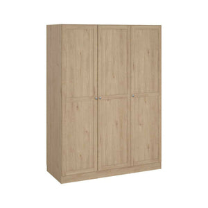 Guardaroba 3 ante Gener, Mobile camera da letto, Cabina armadio portabiti, Armadio appendiabiti, 147x62 h200 cm, Rovere