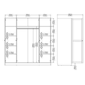 Guardaroba grande Presidenti, Mobile camera da letto, Cabina armadio portabiti, Armadio appendiabiti, 196x62 h200 cm, Bianco
