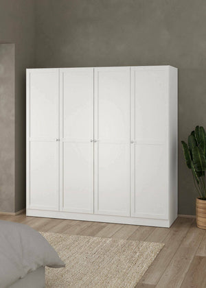 Guardaroba grande Presidenti, Mobile camera da letto, Cabina armadio portabiti, Armadio appendiabiti, 196x62 h200 cm, Bianco