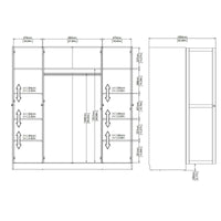 Guardaroba grande Presidenti, Mobile camera da letto, Cabina armadio portabiti, Armadio appendiabiti, 196x62 h200 cm, Rovere