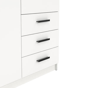 Guardaroba 2 ante Sultani, Mobile camera da letto, Cabina armadio portabiti, Armadio appendiabiti, 99x50 h200 cm, Bianco