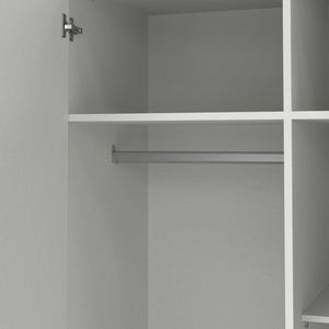 Guardaroba 2 ante Sultani, Mobile camera da letto, Cabina armadio portabiti, Armadio appendiabiti, 99x50 h200 cm, Bianco