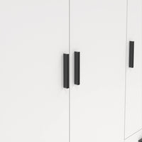 Guardaroba 3 ante Simeon, Mobile camera da letto, Cabina armadio portabiti, Armadio appendiabiti, 147x50 h200 cm, Bianco