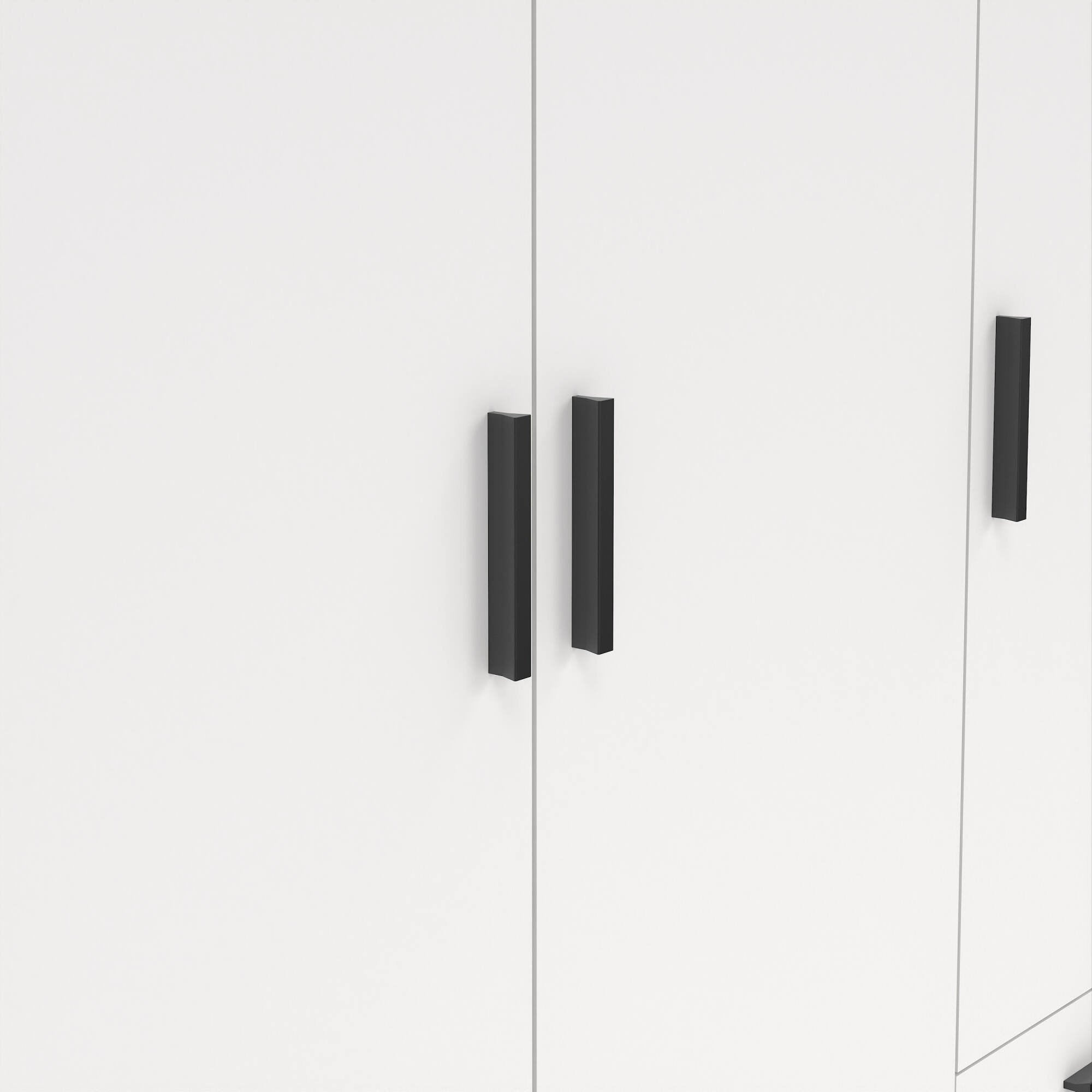 Guardaroba 3 ante Simeon, Mobile camera da letto, Cabina armadio portabiti, Armadio appendiabiti, 147x50 h200 cm, Bianco