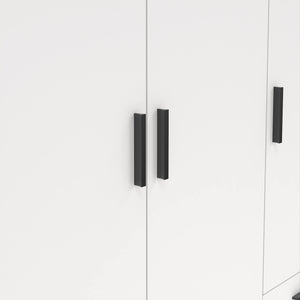 Guardaroba 3 ante Simeon, Mobile camera da letto, Cabina armadio portabiti, Armadio appendiabiti, 147x50 h200 cm, Bianco