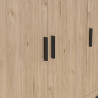 Guardaroba 3 ante Simeon, Mobile camera da letto, Cabina armadio portabiti, Armadio appendiabiti, 147x50 h200 cm, Rovere