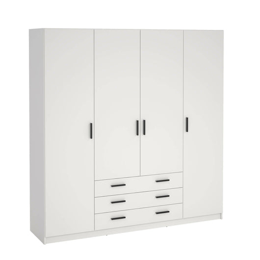 Guardaroba grande Epipola, Mobile camera da letto, Cabina armadio portabiti, Armadio appendiabiti, 196x50 h200 cm, Bianco