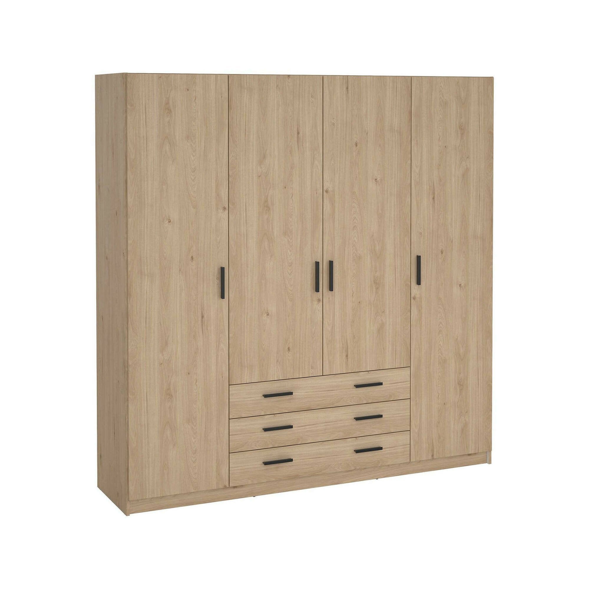 Guardaroba grande Epipola, Mobile camera da letto, Cabina armadio portabiti, Armadio appendiabiti, 196x50 h200 cm, Rovere