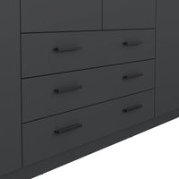 Guardaroba grande Epipola, Mobile camera da letto, Cabina armadio portabiti, Armadio appendiabiti, 196x50 h200 cm, Grigio