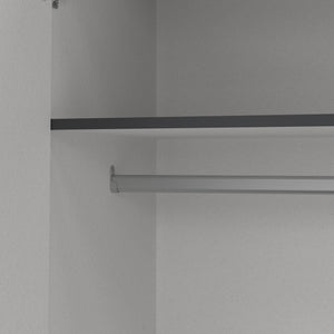 Guardaroba grande Epipola, Mobile camera da letto, Cabina armadio portabiti, Armadio appendiabiti, 196x50 h200 cm, Grigio