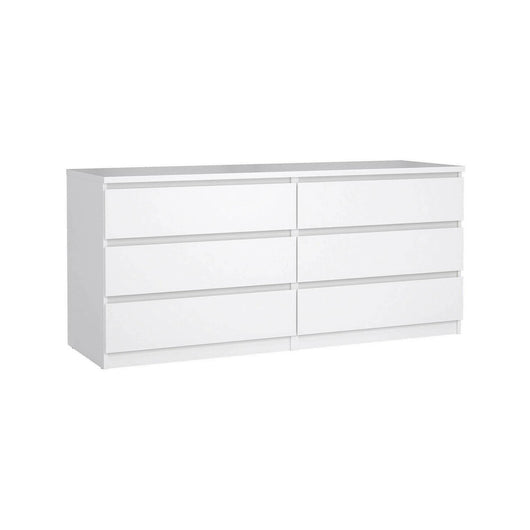 Credenza Joyce, Buffet da soggiorno, Madia da salotto, Dispensa da cucina, 154x50 h68 cm, Bianco lucido